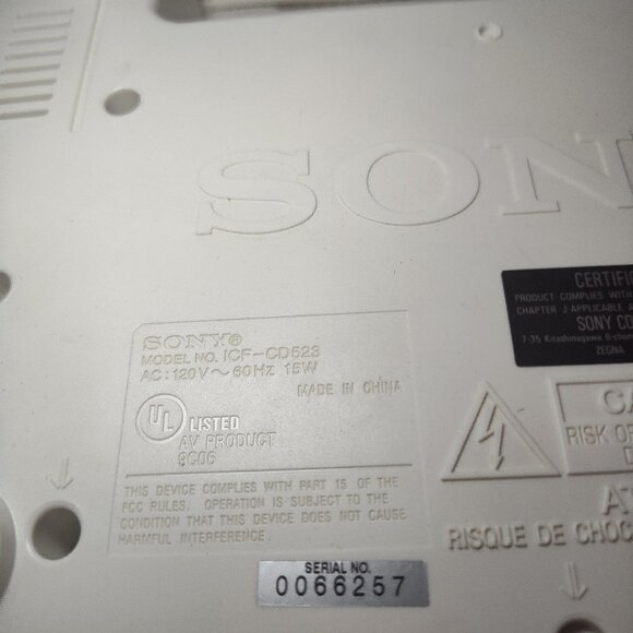 Sony ICF-CD523 Mega Bass CD Player Clock Radio Under Kitchen Cabinet -- READ - Picture 3 of 13
